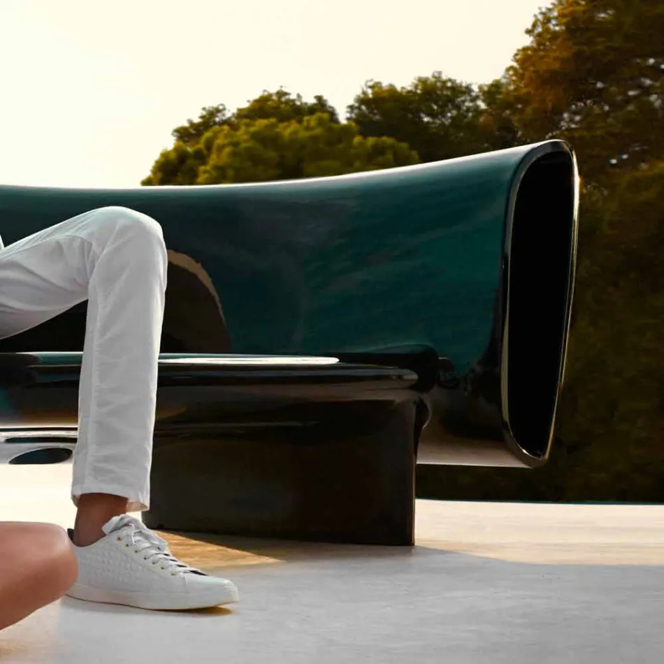 Vondom Bum Bum divano da giardino di design moderno laccato nero Viadurini
