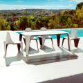 Vondom F3 tavolo da giardino L190xP90cm in polietilene, design moderno