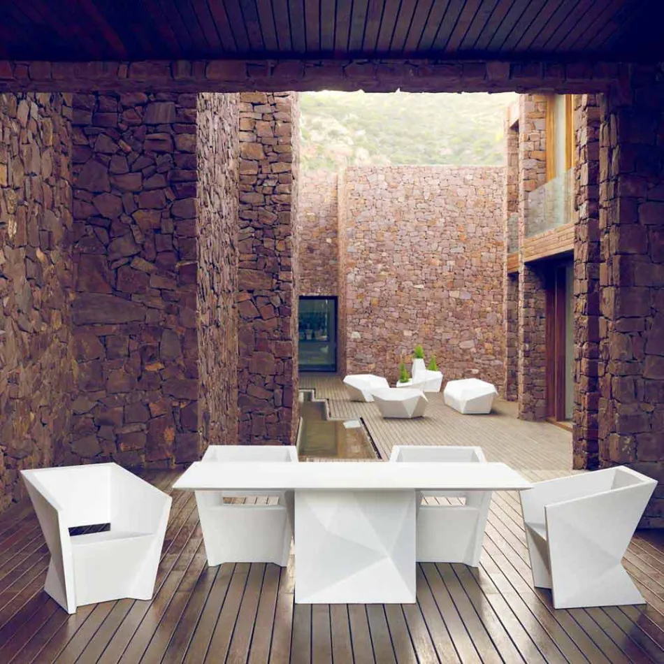 Vondom Faz poltrona da giardino laccata bianca di design moderno Viadurini