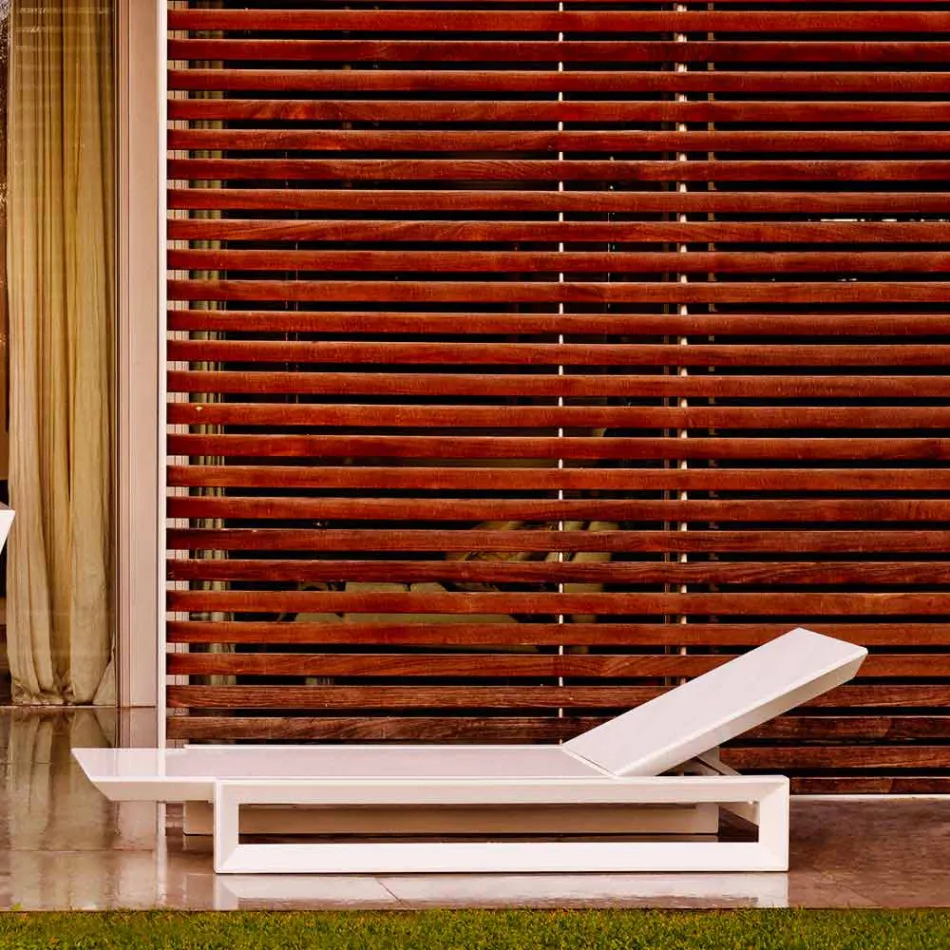 Vondom Frame lettino da giardino di design in polietilene bianco Viadurini