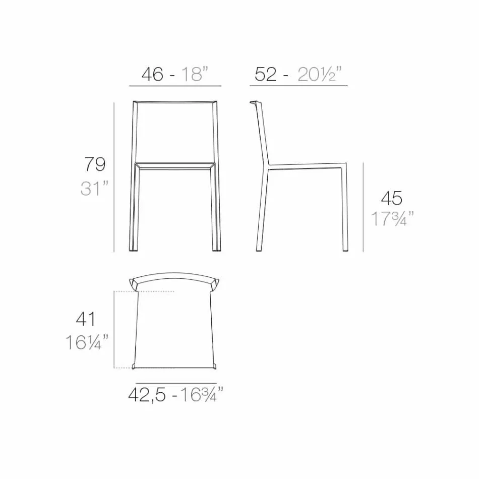 Vondom Quartz sedia da giardino impilabile di design moderno Viadurini