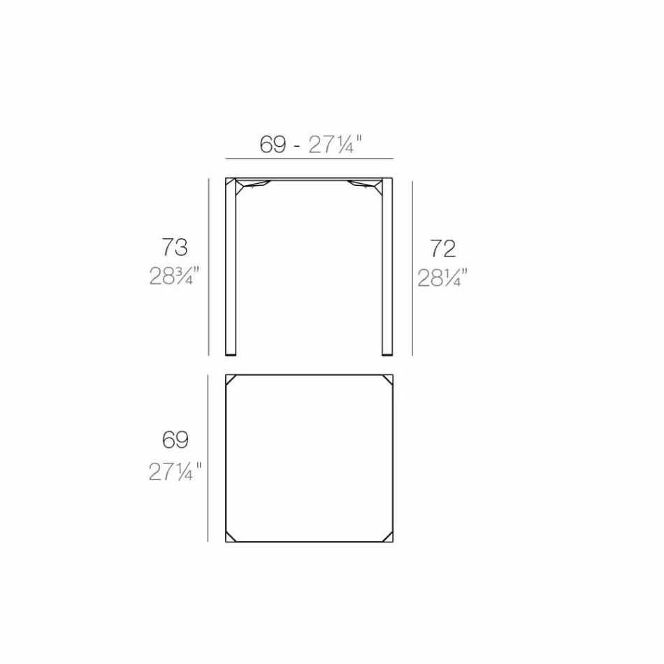 Vondom Quartz tavolo quadrato da esterno di moderno design Viadurini