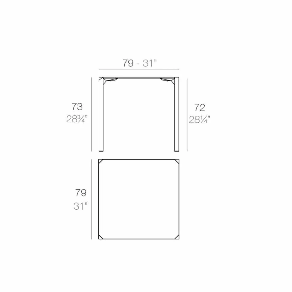 Vondom Quartz tavolo quadrato da esterno di moderno design Viadurini