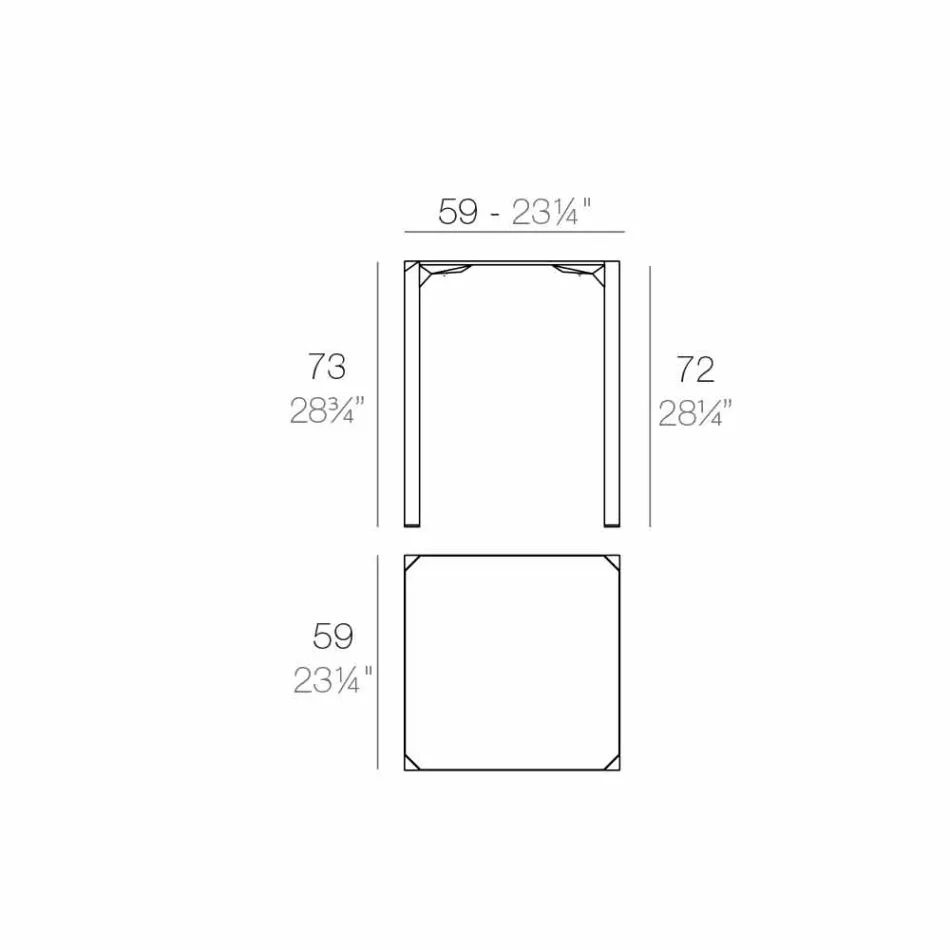 Vondom Quartz tavolo quadrato da esterno di moderno design Viadurini