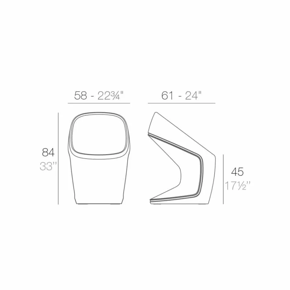 Vondom Ufo sedia da giardino di moderno design bianca Viadurini