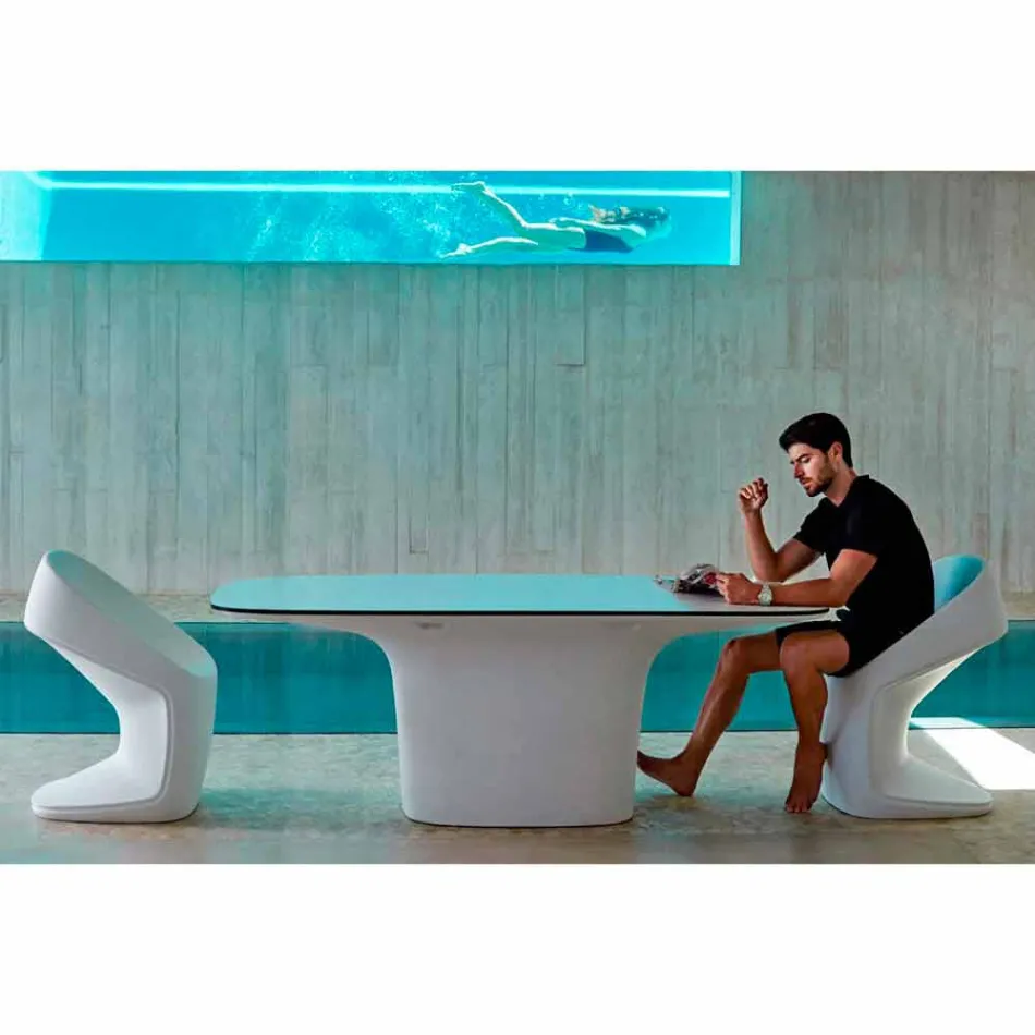 Vondom Ufo tavolo da esterno di design bianco L200xP100 cm Viadurini