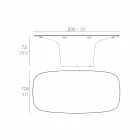 Vondom Ufo tavolo da esterno di design bianco L200xP100 cm Viadurini