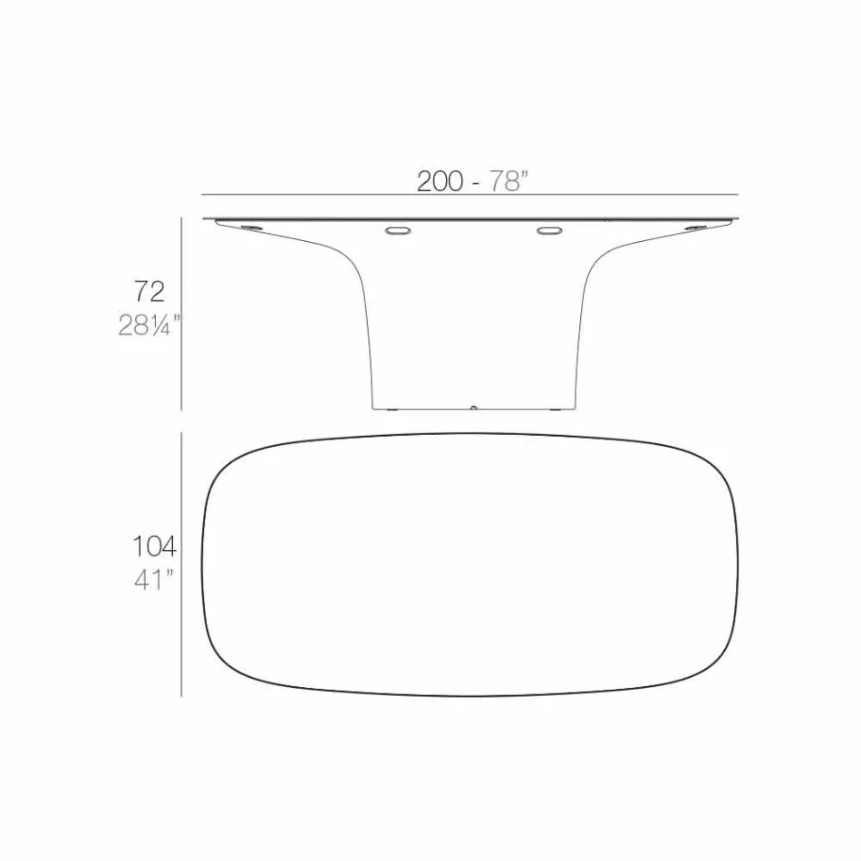 Vondom Ufo tavolo da esterno di design bianco L200xP100 cm Viadurini
