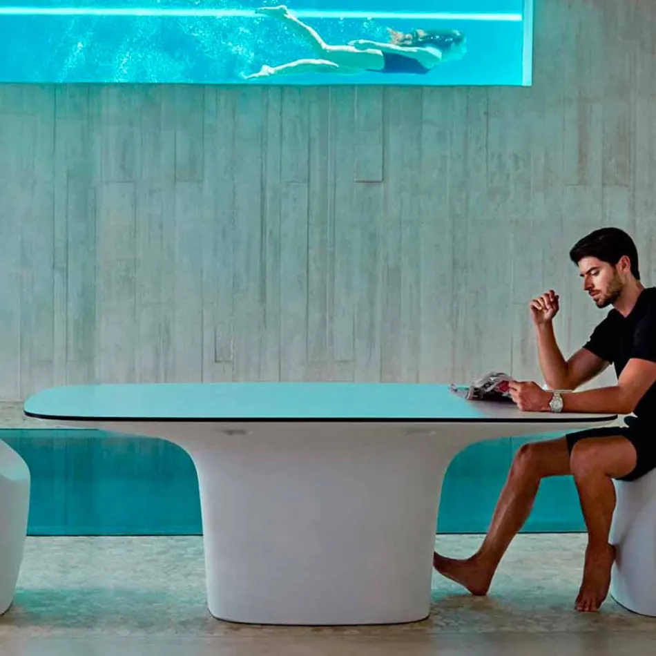 Vondom Ufo tavolo da esterno di design bianco L200xP100 cm Viadurini