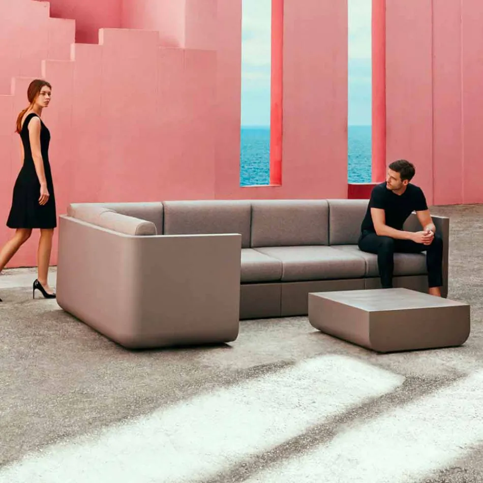 Vondom Ulm composizione salotto da giardino di design taupe Viadurini