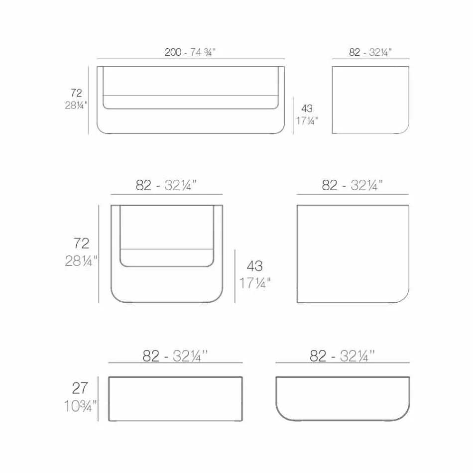 Vondom Ulm salotto da esterno di moderno design bianco Viadurini