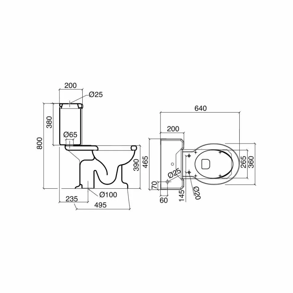 Water Monoblocco Classico in Ceramica Bianca con Cassetta Made in Italy – Marwa Viadurini