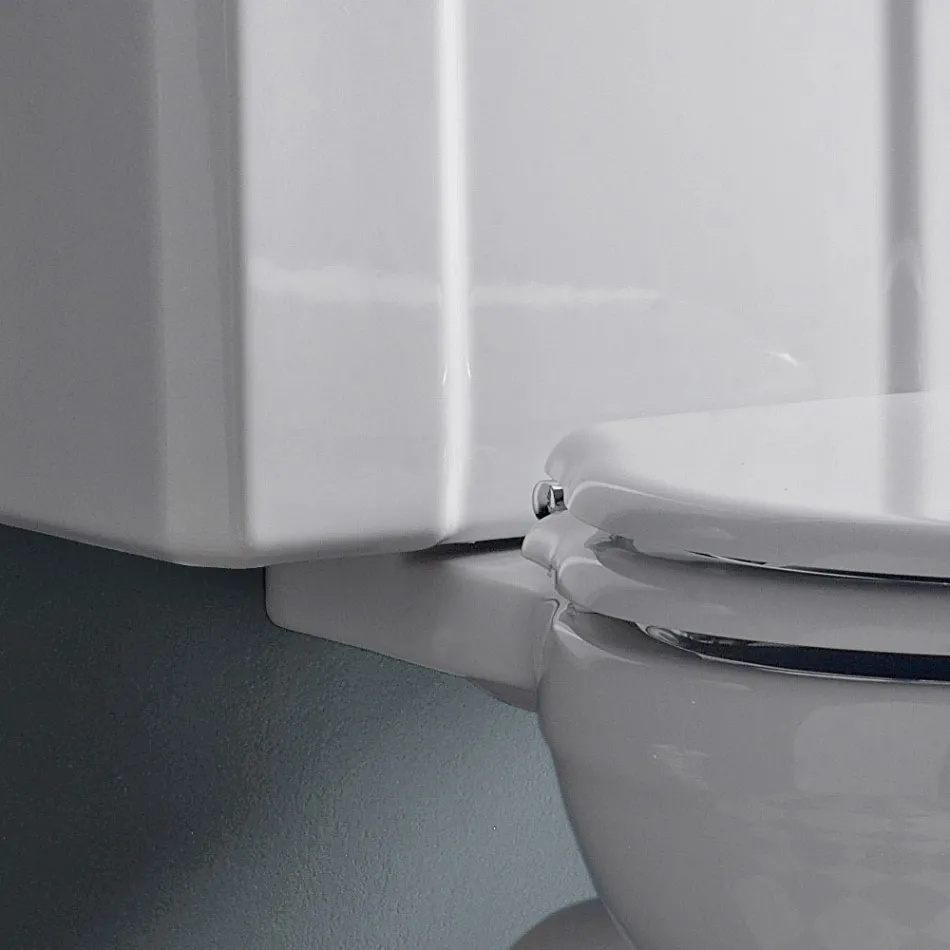 Water Monoblocco Vintage in Ceramica Bianca con Cassetta Made in Italy – Marwa Viadurini